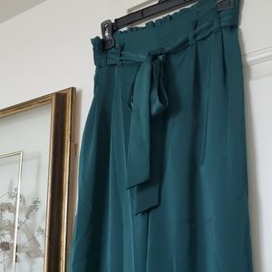 Satin Emerald Green Pants